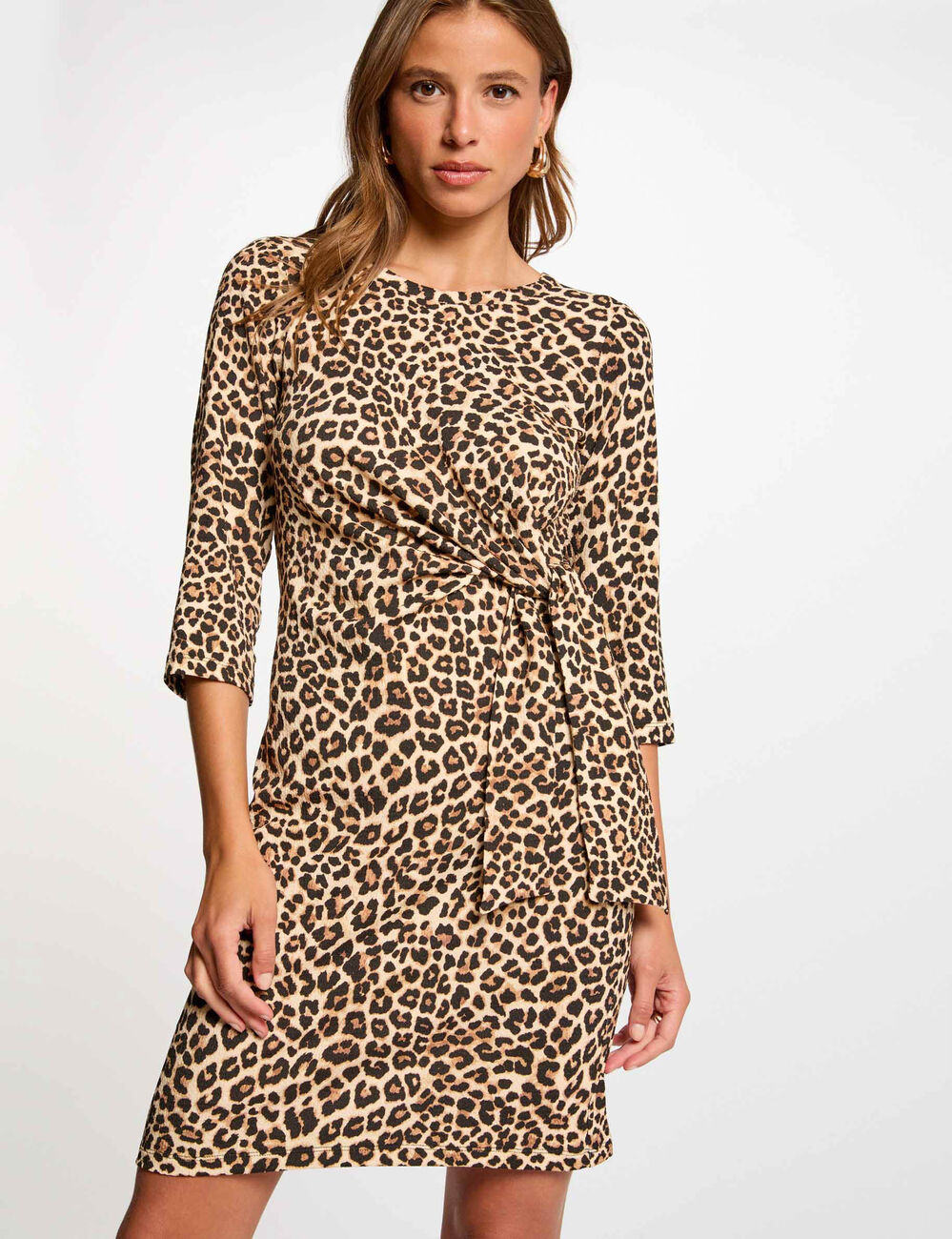 Robe courte ajust&eacute;e imprim&eacute;e multicolore femme