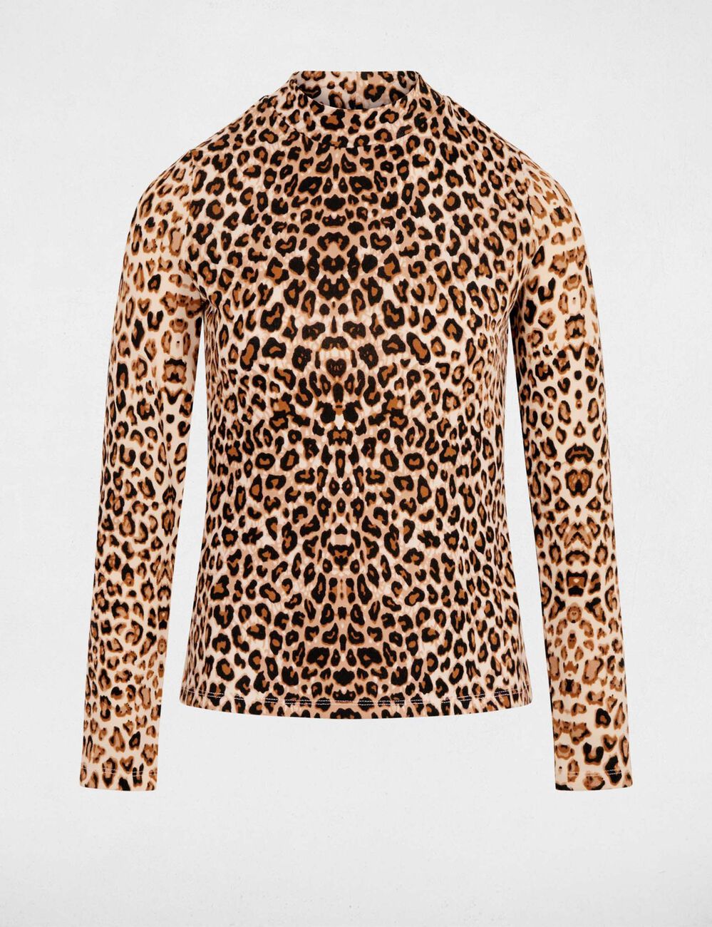 T-shirt col montant multicolore femme