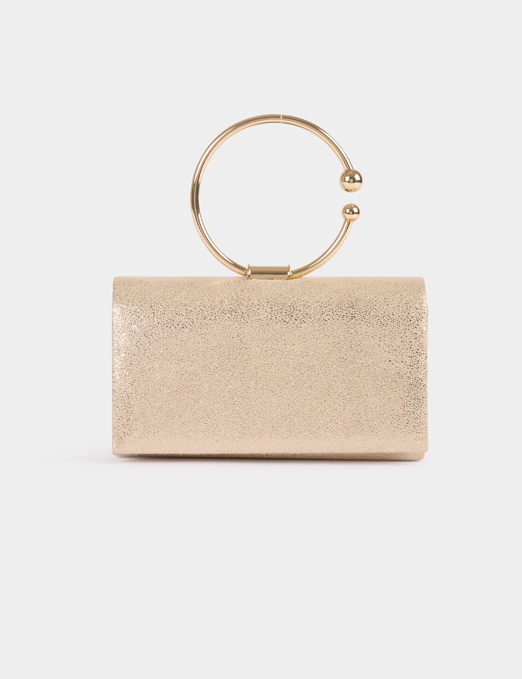 Sac pochette paillettes jaune or femme