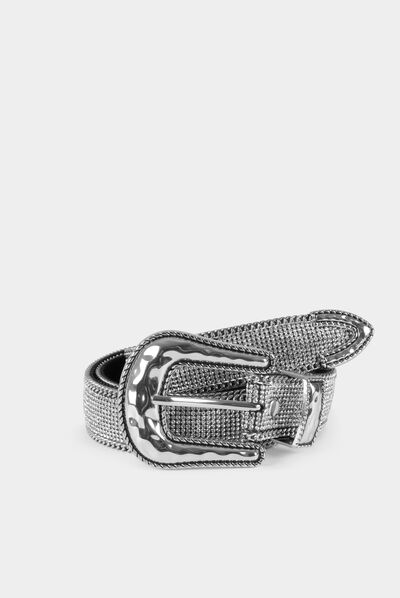 Ceinture avec strass argente femme