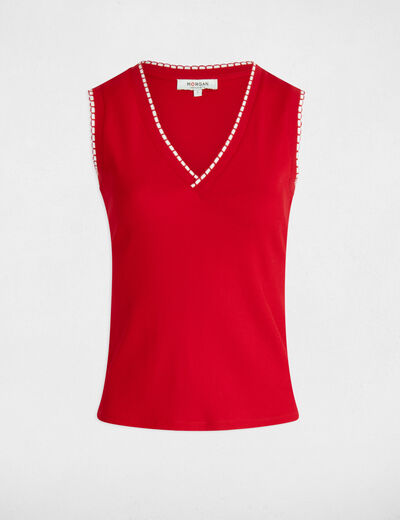Débardeur sans manches rouge femme