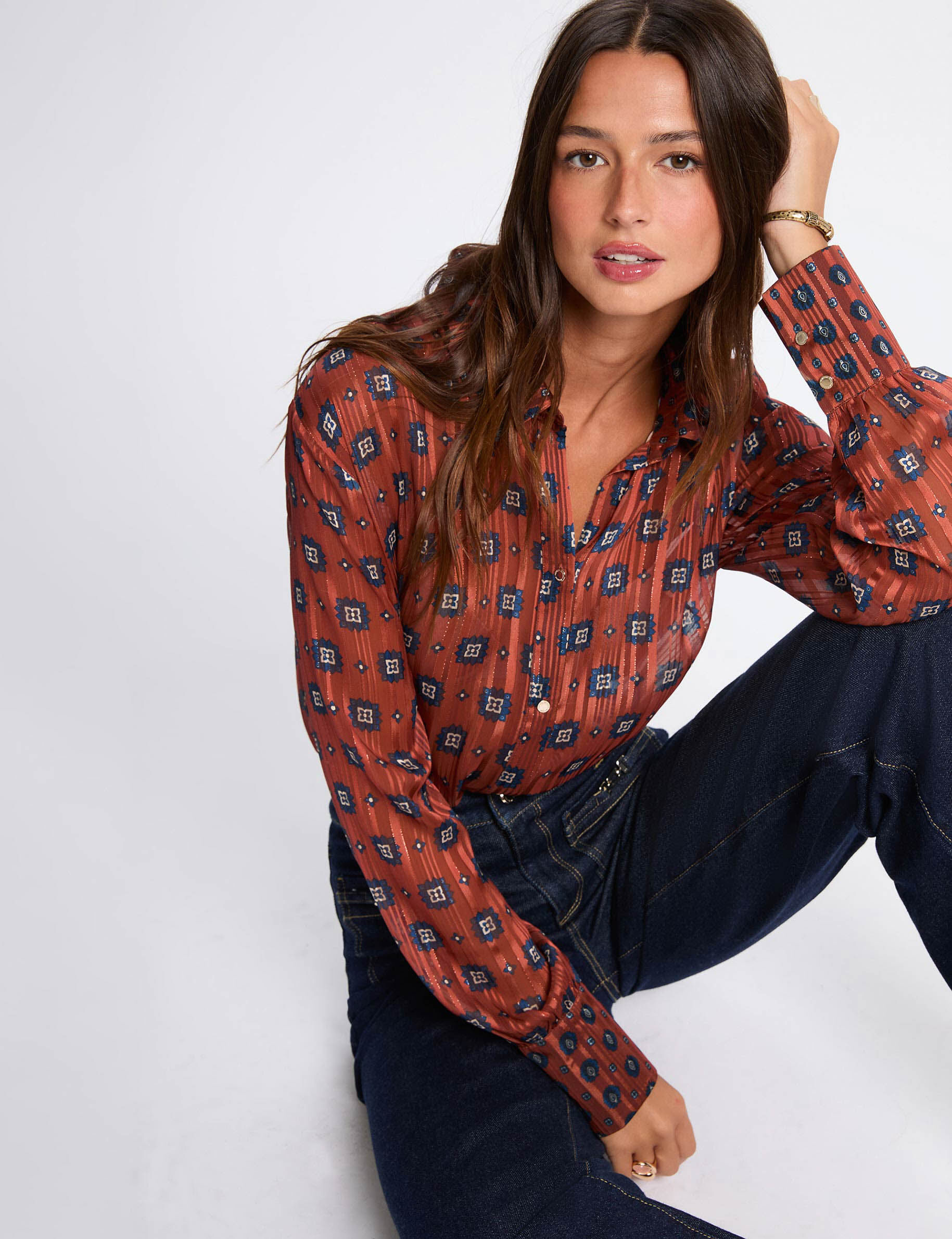 Chemise fluide imprimée femme - vue 8