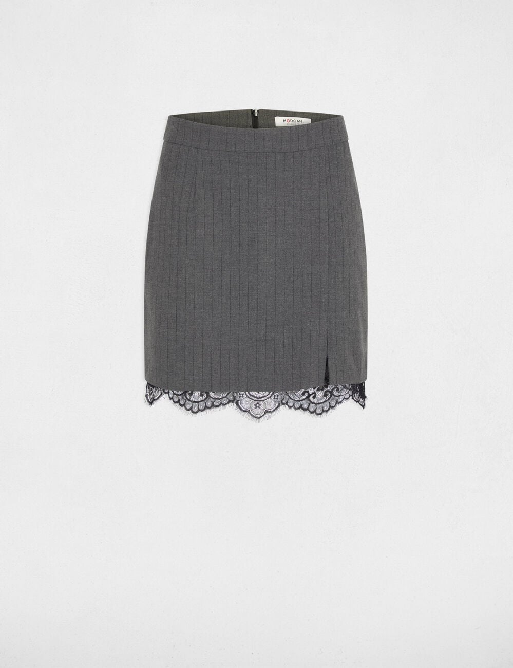 Jupe courte ajust&eacute;e gris moyen femme