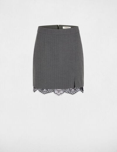 Jupe courte ajust&eacute;e gris moyen femme