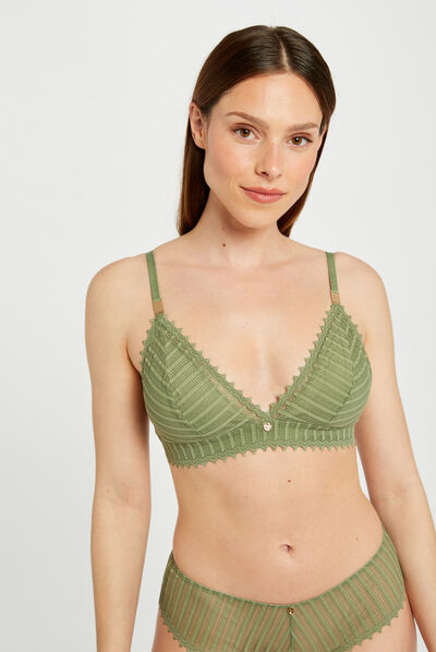 Soutien-gorge triangle vert kaki femme