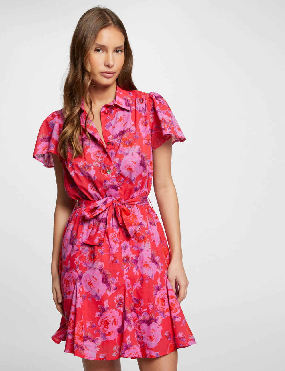 Robe courte cintrée imprimée multico femme