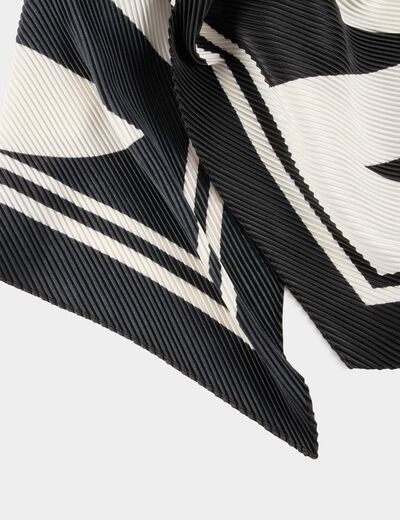 Foulard pliss&eacute; blanc femme