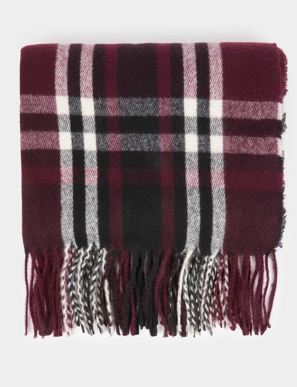 &Eacute;charpe tartan prune femme