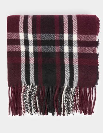 &Eacute;charpe tartan prune femme