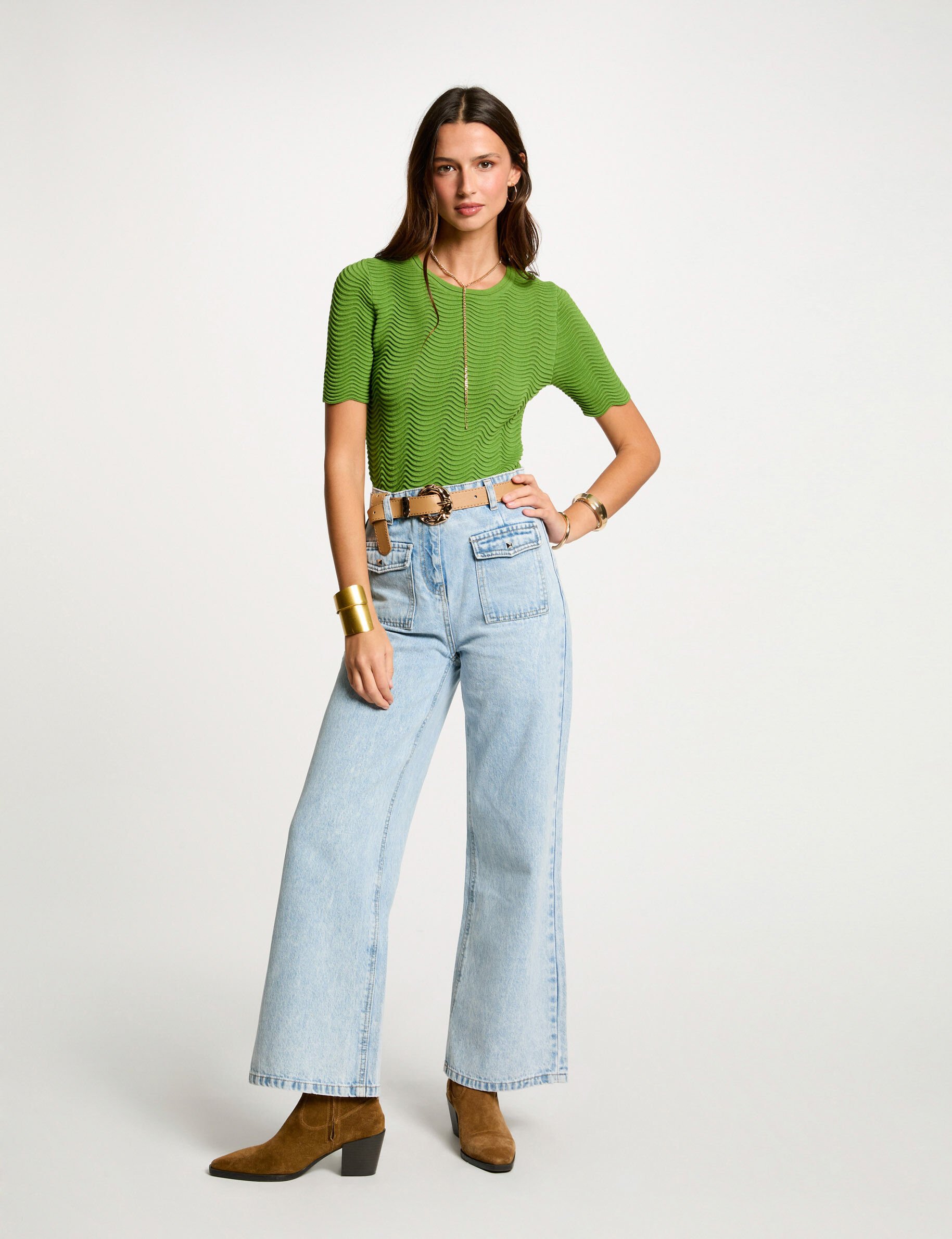 Jeans Morgan Pwidy2 bleach FR - vue 2