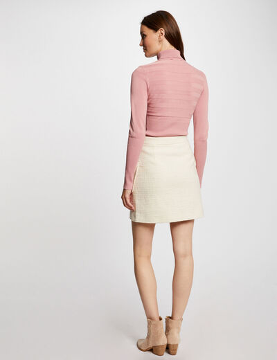 Jupe Zara Femme Taille L, Ivoire, Coupe A-Line, Zip, Courte, Occasion Parfait état
