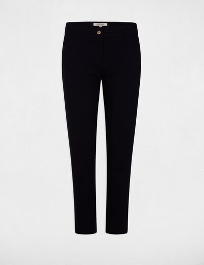 Pantalon cigarette à pinces noir femme