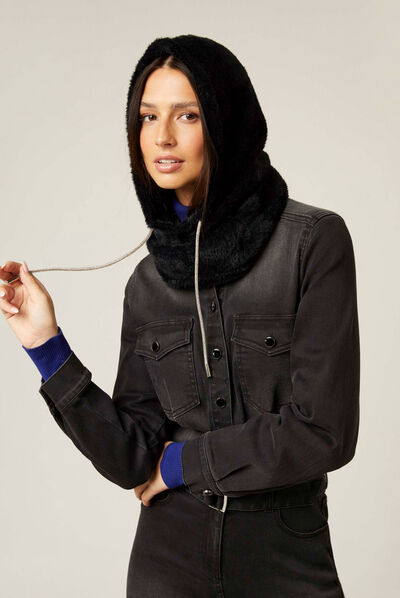 Cagoule noir femme