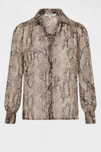 Chemise manches longues imprimé python multico femme