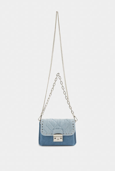 Sac pochette en jean avec clous jean femme