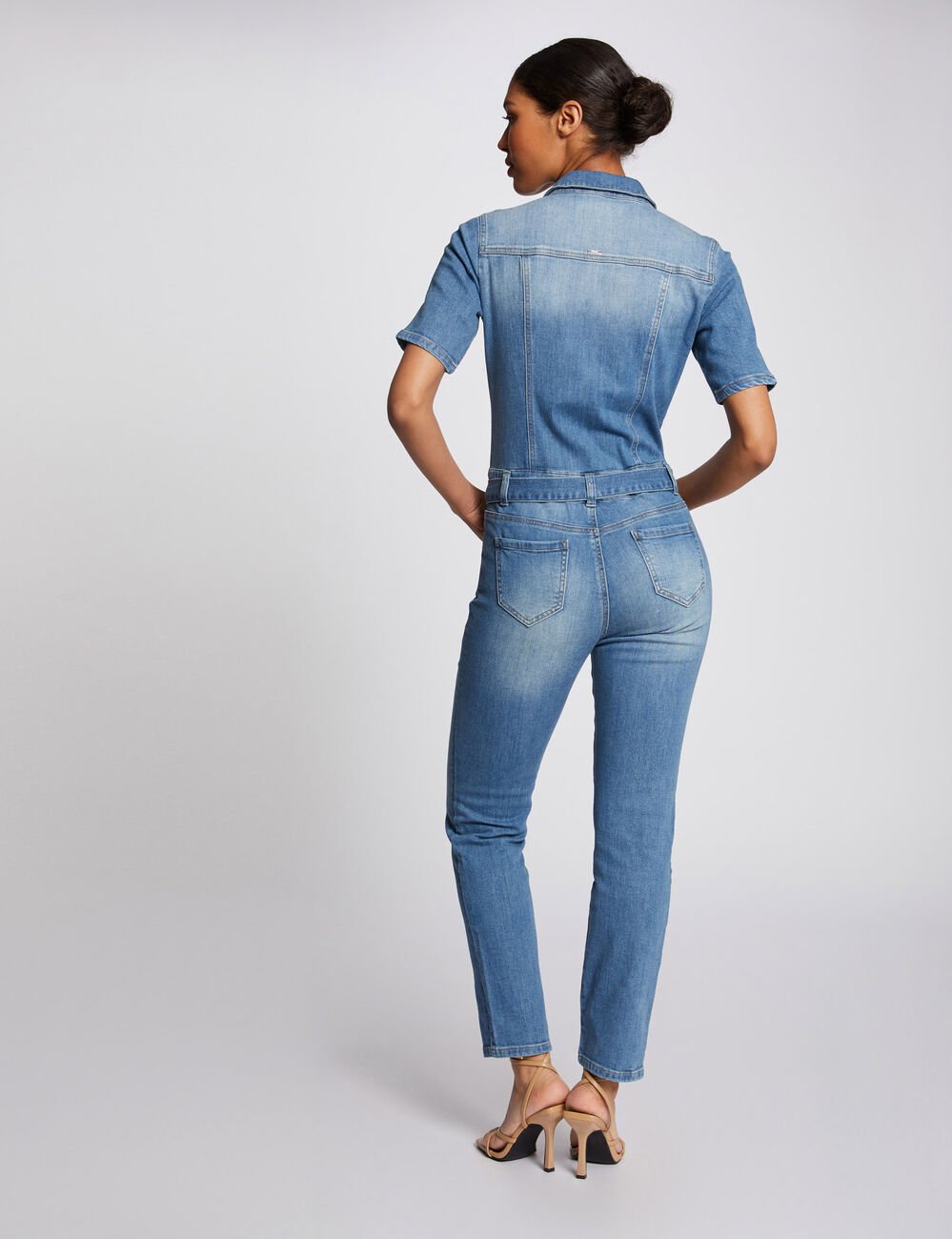 Combinaison droite en jean jean stone femme