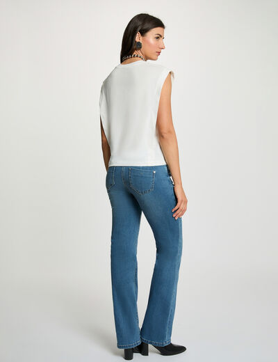 T-shirt droit col rond blanc femme