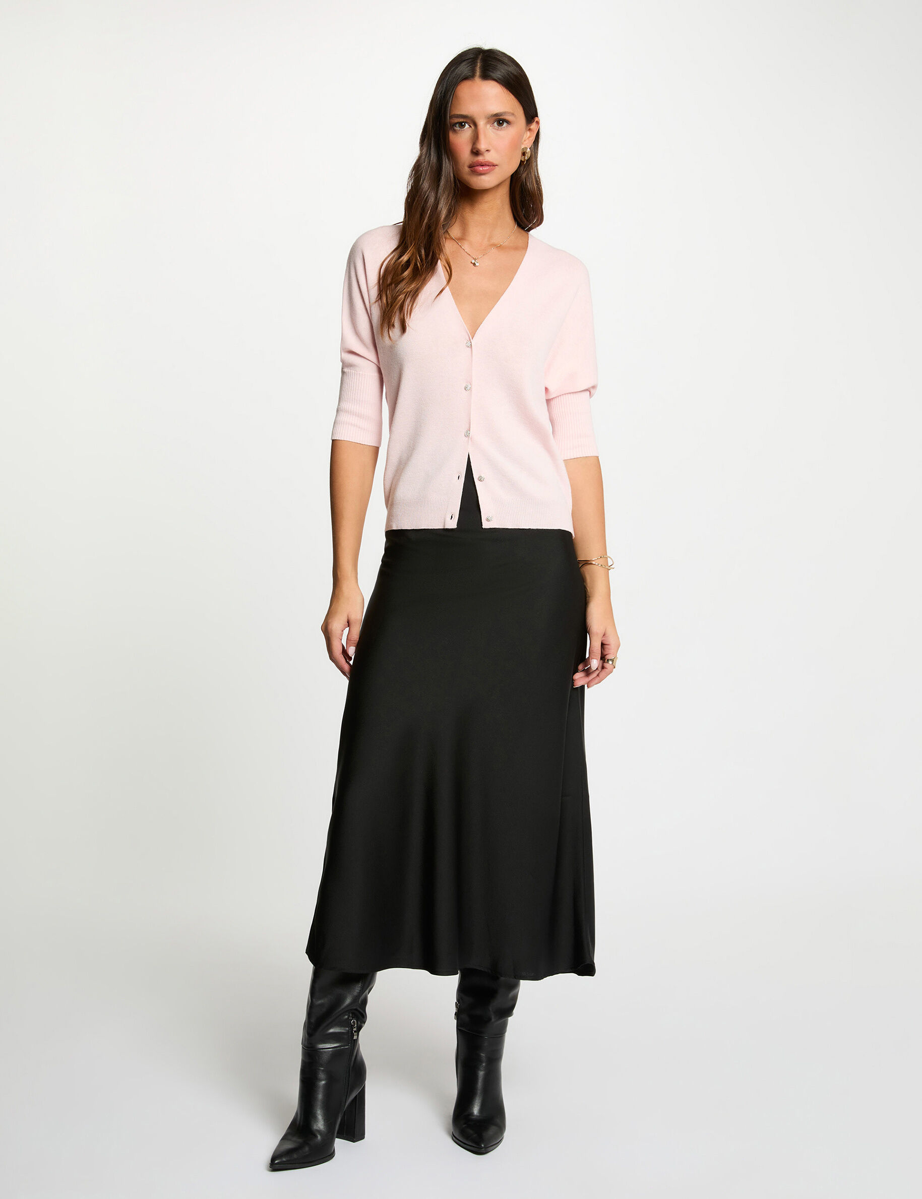 Jupe longue satinée femme