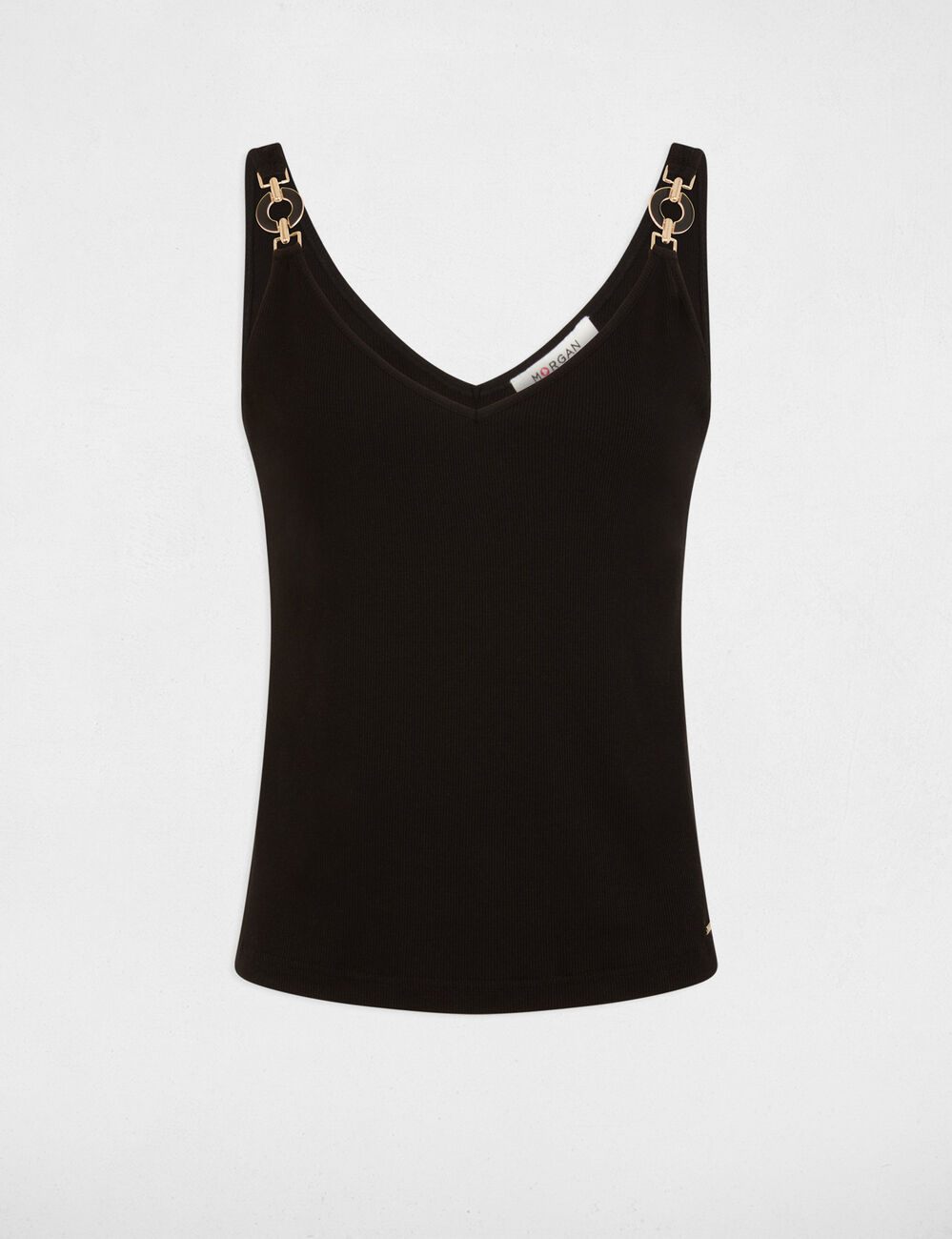 D&eacute;bardeur cintr&eacute; col v noir femme