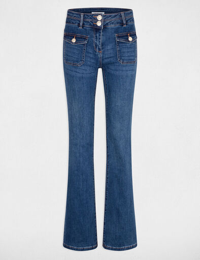 jeans bootcut poches a boutons denim stone femme Jeans bootcut poches à boutons denim stone femme