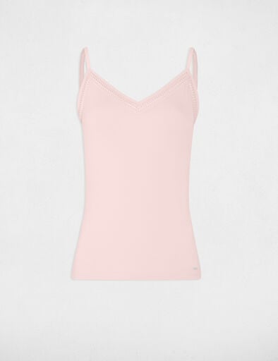 debardeur bretelles fines bande dentelle ecru femme Débardeur bretelles fines bande dentelle ecru femme