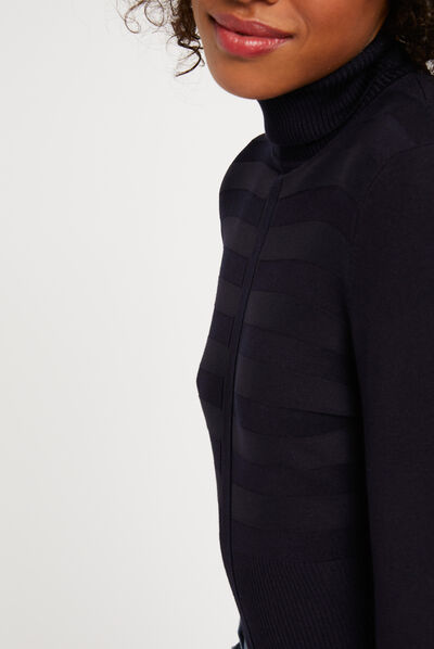 Pull manches longues col roulé ciel femme