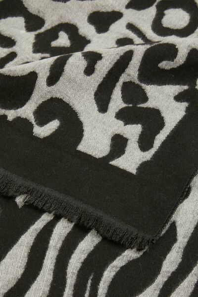 Écharpe imprimé animalier noir femme
