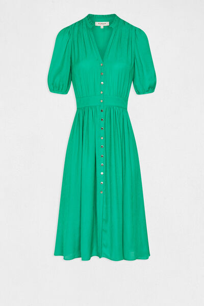 Robe midi évasée imprimé cachemire vert moyen femme