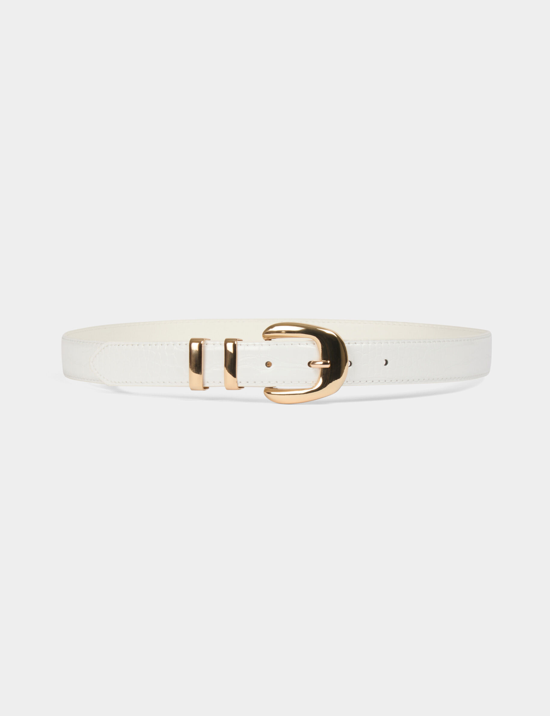 Ceinture croco blanc femme - Morgan - Modalova