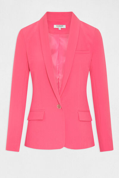 Veste cintrée boutonnée rose femme