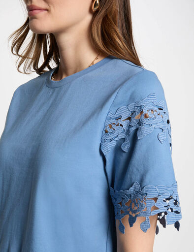 t shirt manches courtes bleu gris femme T-shirt manches courtes bleu gris femme