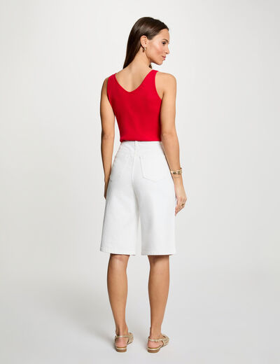 D&eacute;bardeur cintr&eacute; col v rouge femme