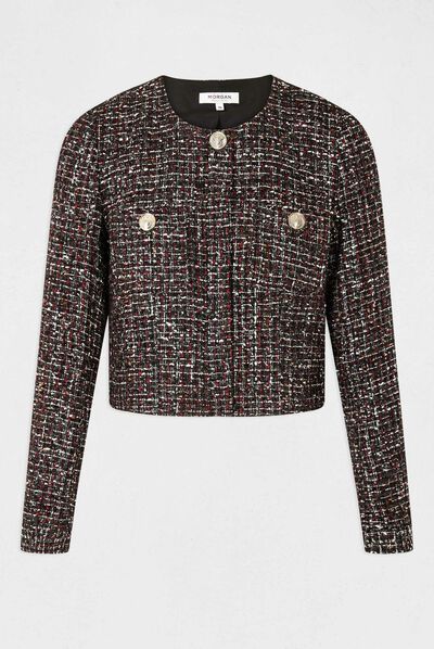 Veste droite avec col rond multico femme