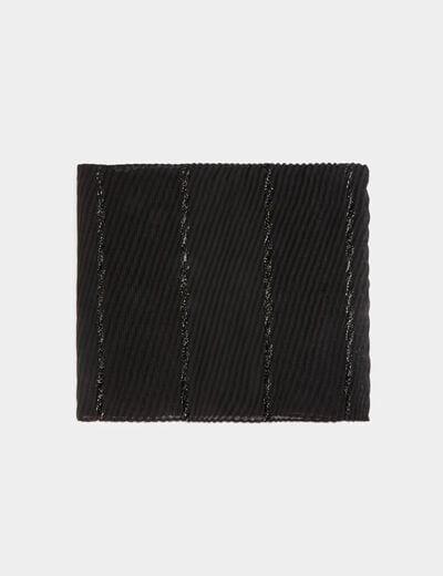 Foulard pliss&eacute; m&eacute;tallis&eacute; noir femme
