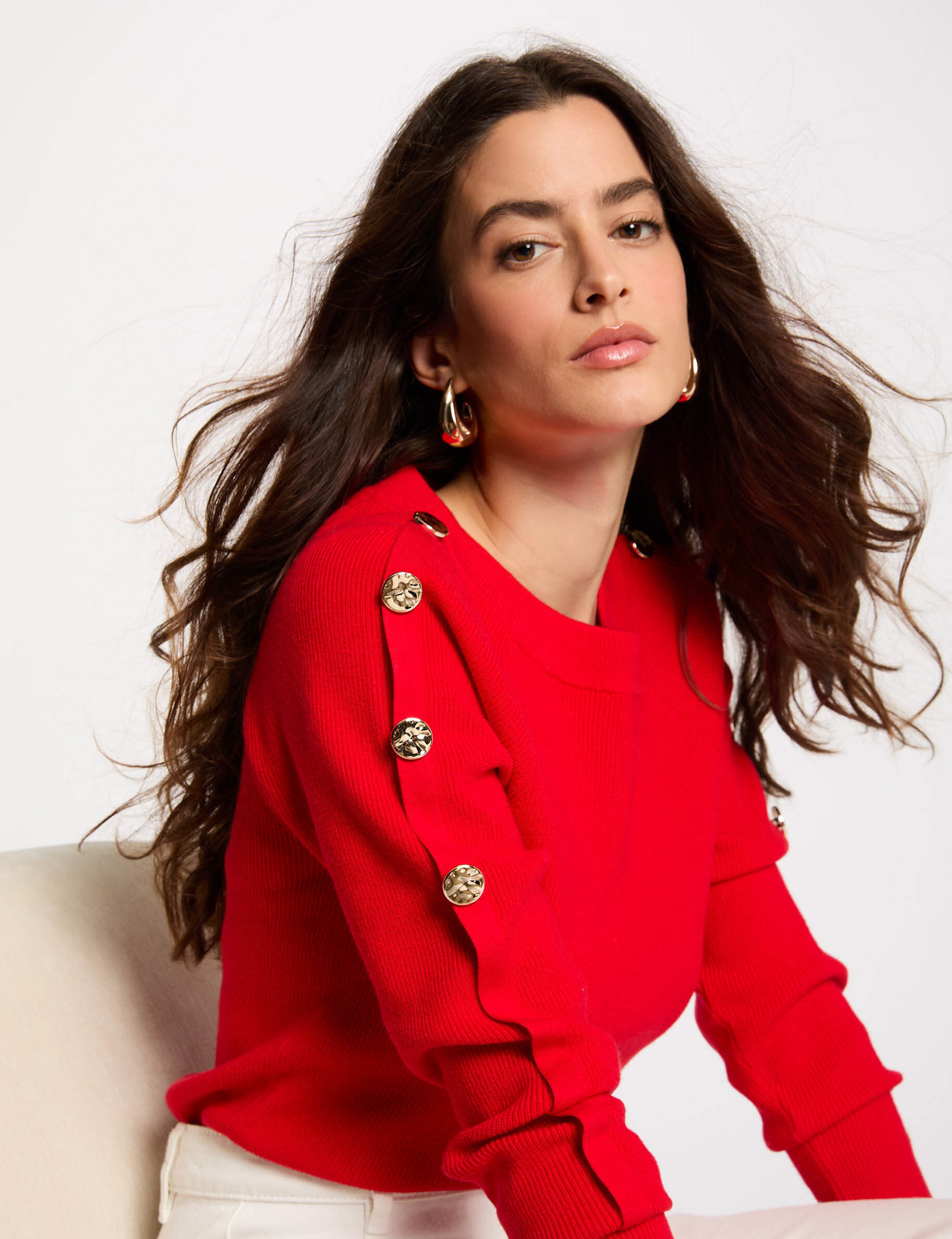 Pull col bateau femme