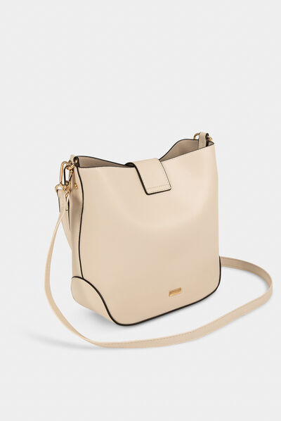 Sac seau avec bride ecru femme