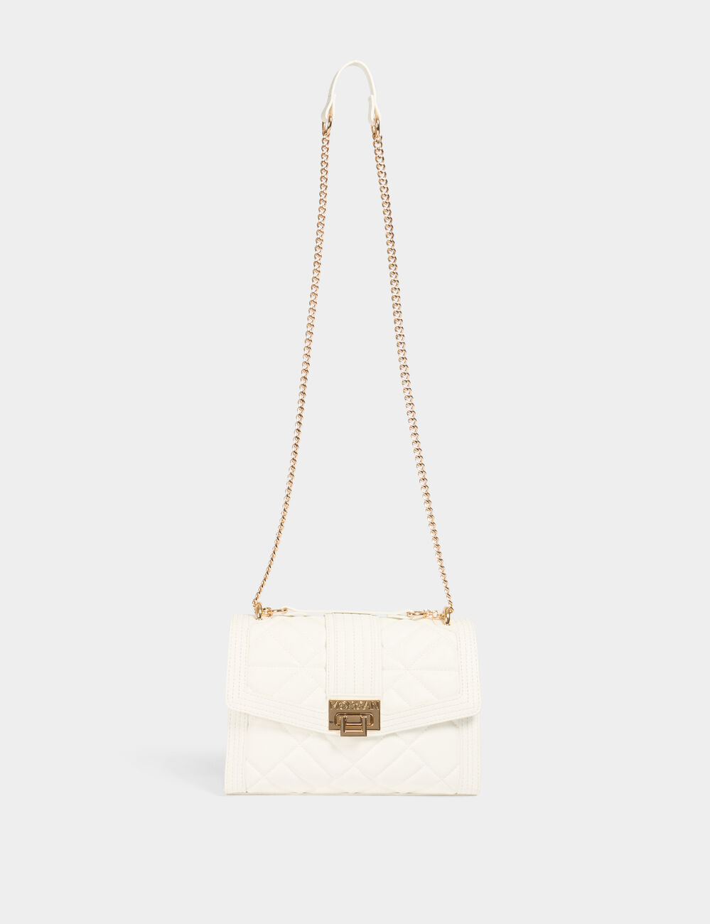 Sac pochette matelassé blanc femme