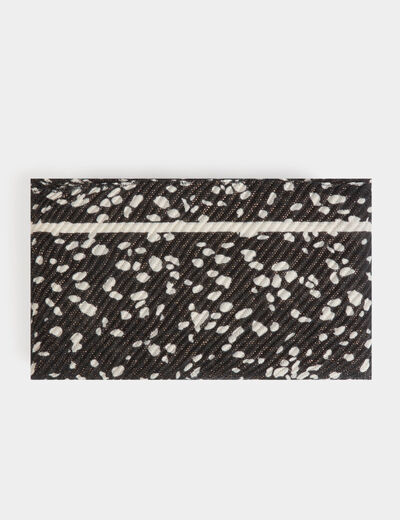 Foulard plissé à pois noir femme