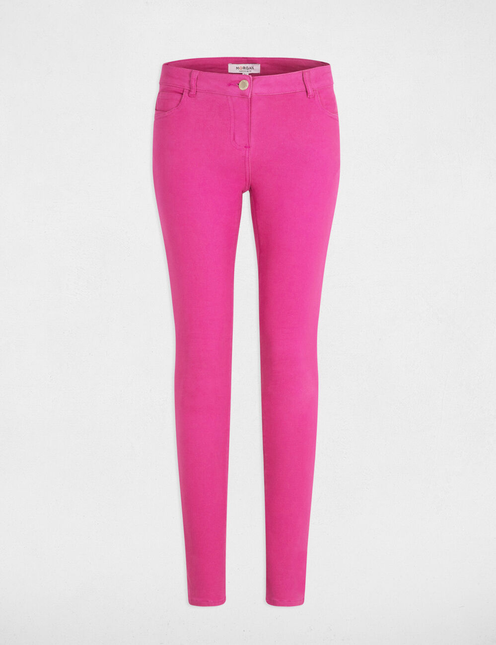 Jeans skinny taille basse rose fonce femme