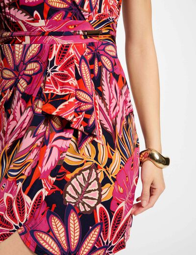Robe courte portefeuille multico femme