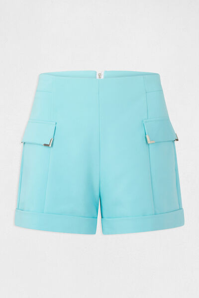 Short city droit ornements métalliques bleu clair femme