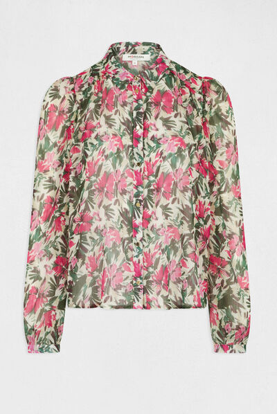Chemise manches longues imprimé floral multico femme