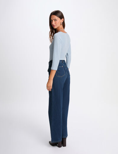 T-shirt manches 3/4 bleu ciel femme