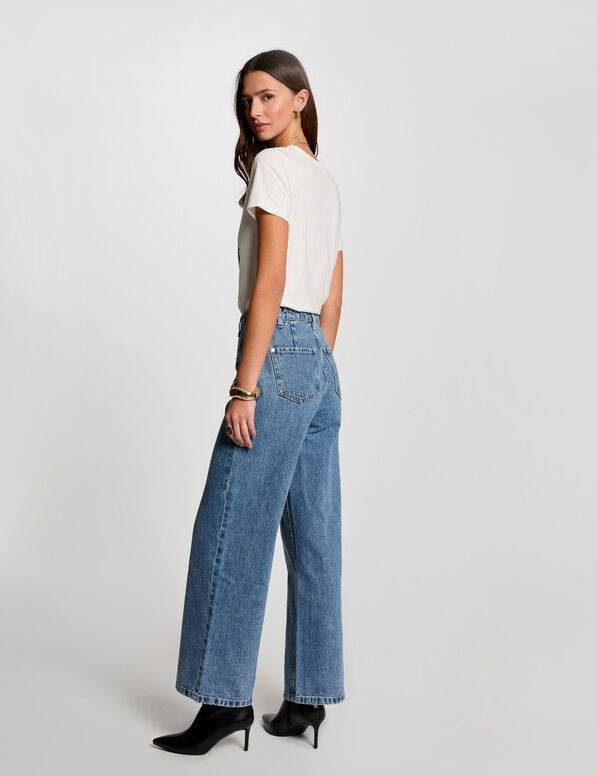 jeans jambe large denim double stone femme Jeans jambe large denim double stone femme