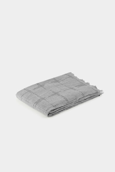 Écharpe avec strass et franges gris moyen femme