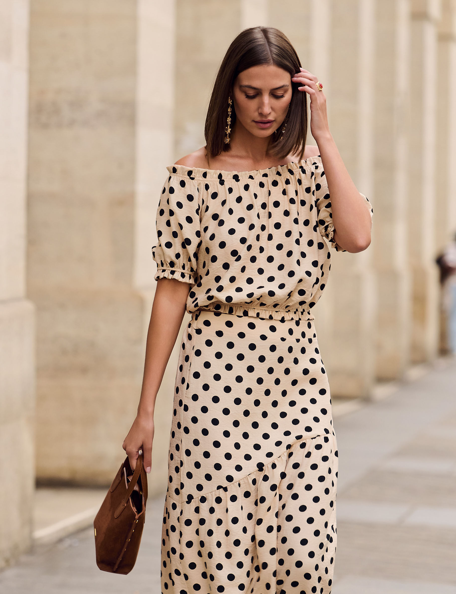 Top col bardot fluide femme - vue 1