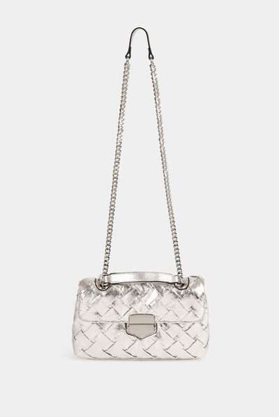 Sac matelassé à bandoulière chaîne argente femme