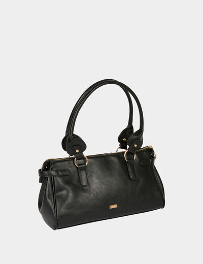 Sac similicuir port&eacute; &eacute;paule noir femme