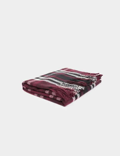 &Eacute;charpe tartan prune femme