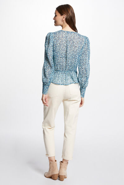 Blouse imprimé abstrait multico femme